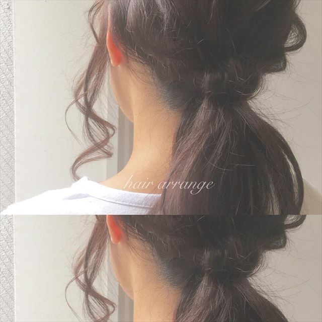 ドーナツポニーテールのオシャレ可愛いヘアアレンジ画像5