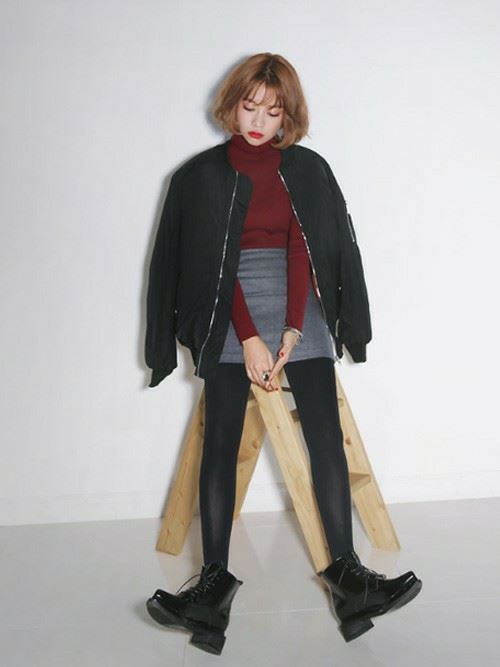 韓国オルチャンファッションのレディース冬コーディネート画像1