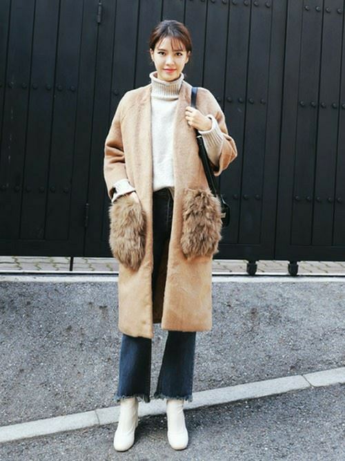 韓国オルチャンファッションのレディース冬コーディネート画像12